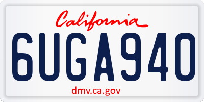 CA license plate 6UGA940