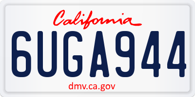 CA license plate 6UGA944