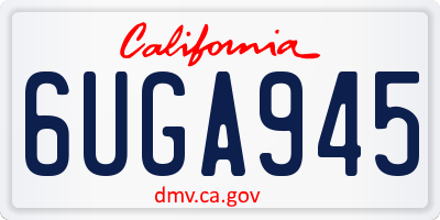CA license plate 6UGA945