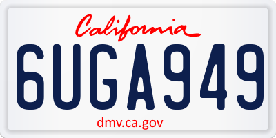 CA license plate 6UGA949