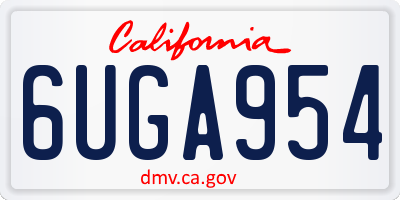 CA license plate 6UGA954