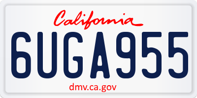 CA license plate 6UGA955