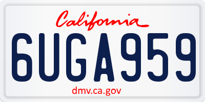 CA license plate 6UGA959