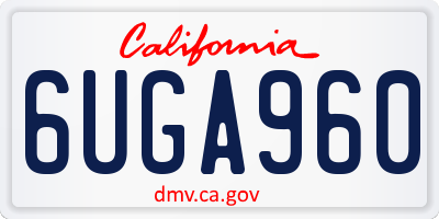 CA license plate 6UGA960