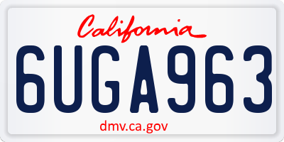 CA license plate 6UGA963