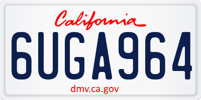 CA license plate 6UGA964