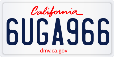 CA license plate 6UGA966