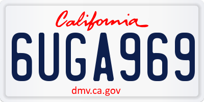 CA license plate 6UGA969