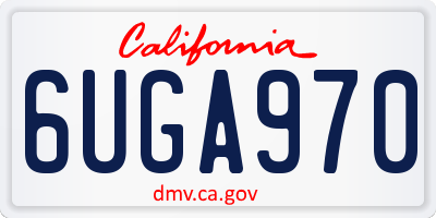 CA license plate 6UGA970
