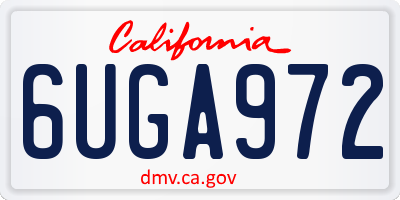 CA license plate 6UGA972