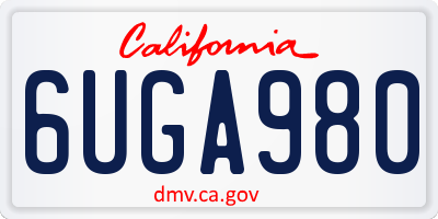 CA license plate 6UGA980