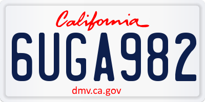 CA license plate 6UGA982