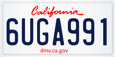 CA license plate 6UGA991