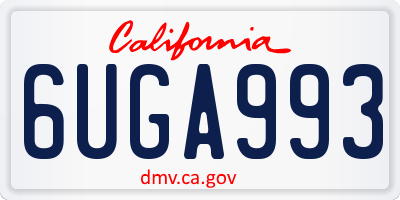CA license plate 6UGA993