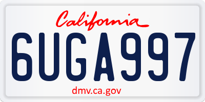 CA license plate 6UGA997