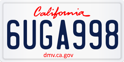 CA license plate 6UGA998