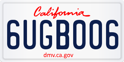 CA license plate 6UGB006