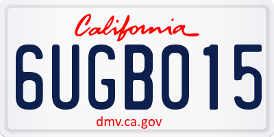 CA license plate 6UGB015