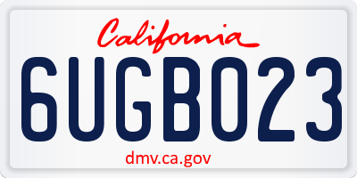 CA license plate 6UGB023