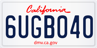 CA license plate 6UGB040