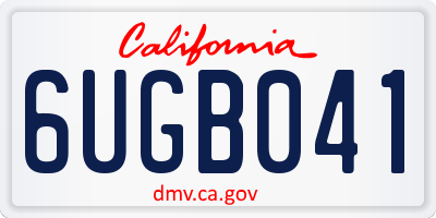 CA license plate 6UGB041