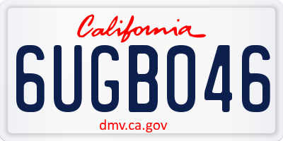 CA license plate 6UGB046