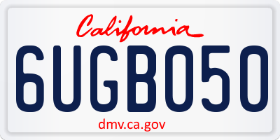 CA license plate 6UGB050