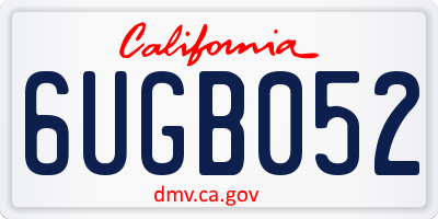 CA license plate 6UGB052