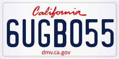 CA license plate 6UGB055