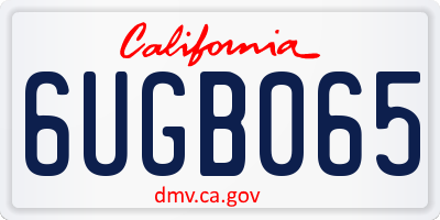 CA license plate 6UGB065