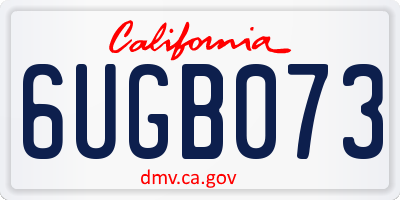 CA license plate 6UGB073