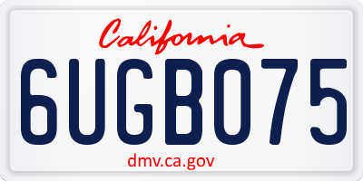 CA license plate 6UGB075