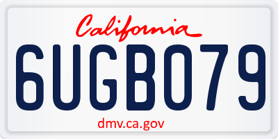 CA license plate 6UGB079