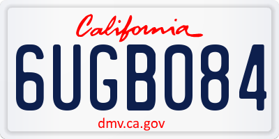 CA license plate 6UGB084
