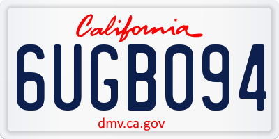 CA license plate 6UGB094