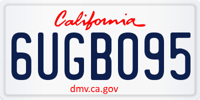 CA license plate 6UGB095