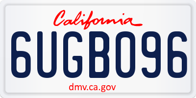 CA license plate 6UGB096