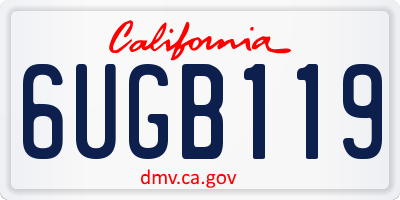 CA license plate 6UGB119
