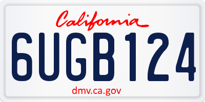 CA license plate 6UGB124