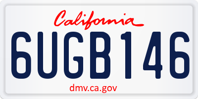 CA license plate 6UGB146