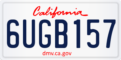 CA license plate 6UGB157