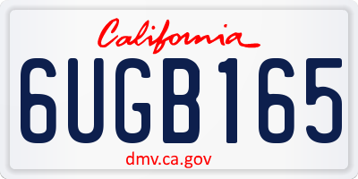 CA license plate 6UGB165