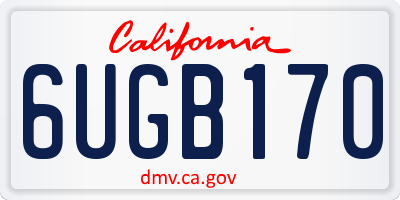 CA license plate 6UGB170