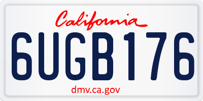 CA license plate 6UGB176