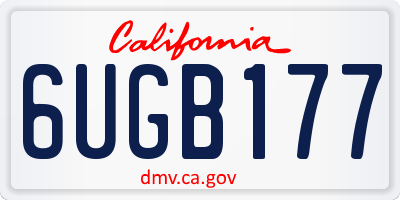 CA license plate 6UGB177