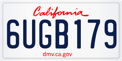 CA license plate 6UGB179