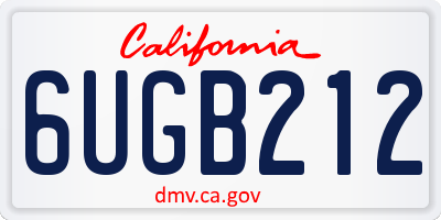CA license plate 6UGB212