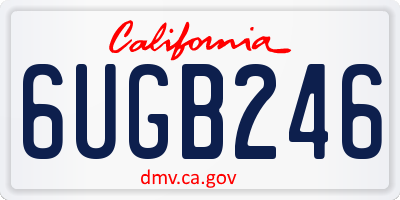 CA license plate 6UGB246