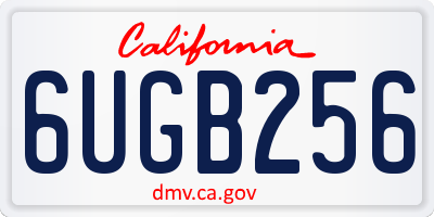 CA license plate 6UGB256