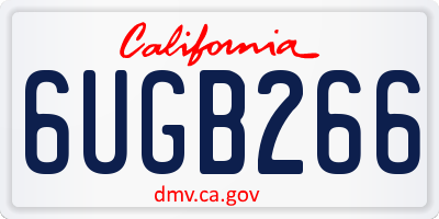 CA license plate 6UGB266